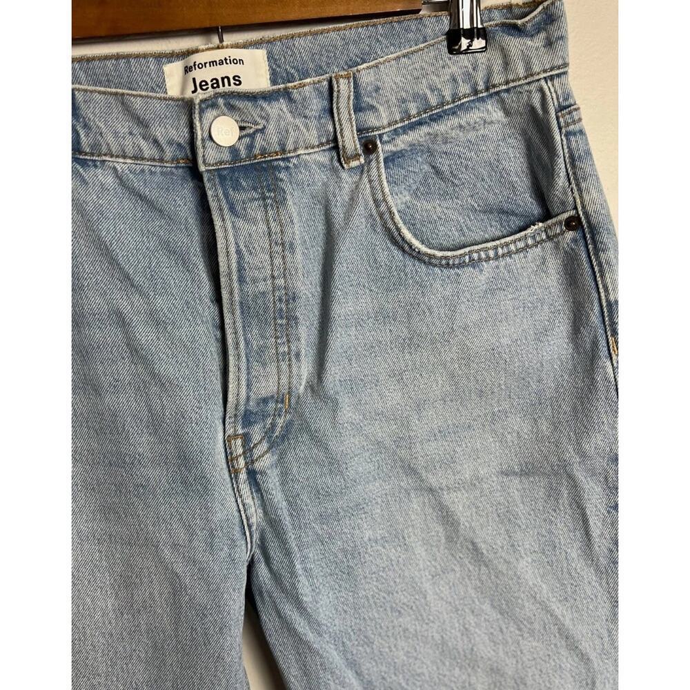 Reformation Cynthia High Rise Straight Leg Jeans Tahoe Button Fly Size 31 Womens - Picture 8 of 10